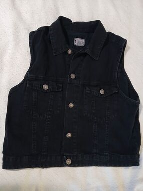 Vintage Style Women's Black, Jean Denim Vest Jacket